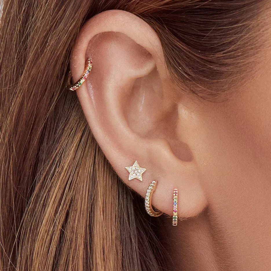 0.07ctw Diamond Star Stud Earring