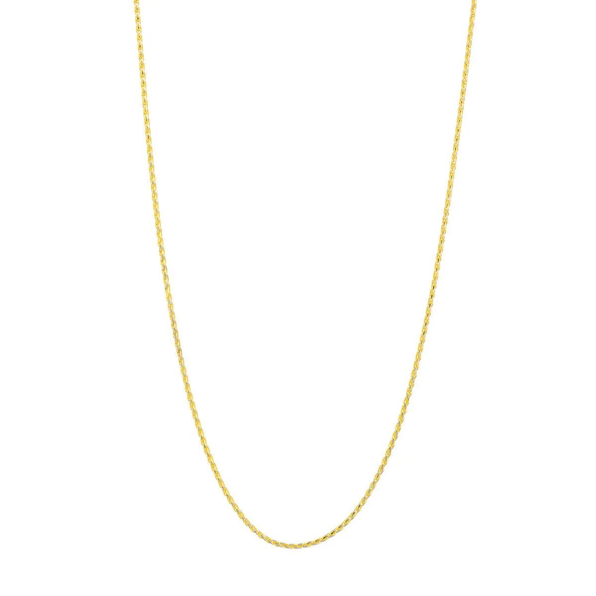 0.85mm Two-Tone Pave Wheat Chain with Lobster Lock