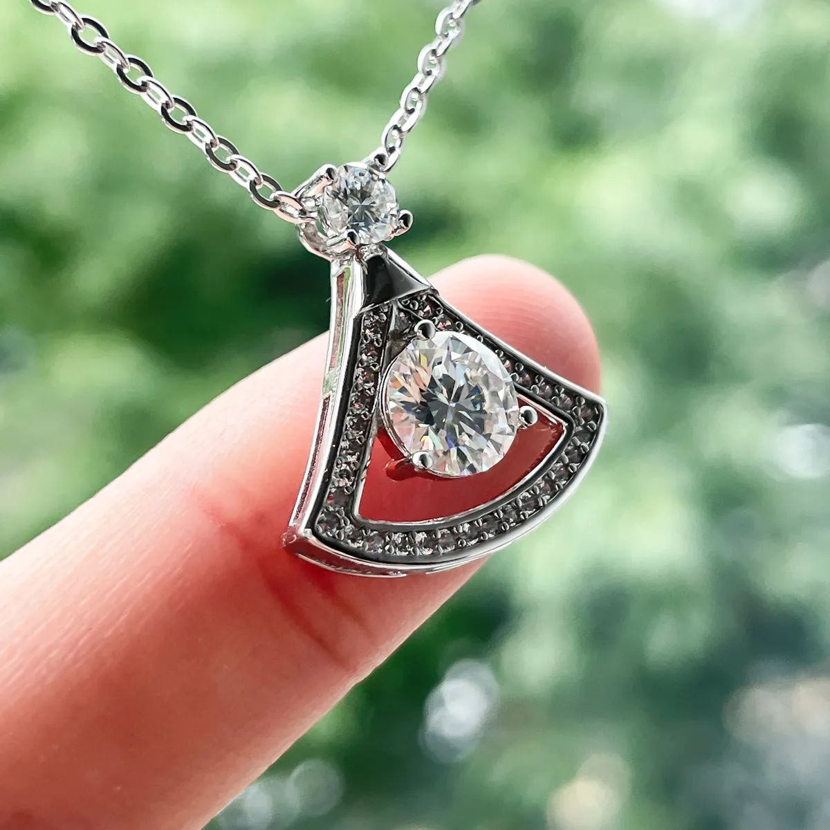 1.0CTTW D Color Moissanite Pendant Necklace 925 Sterling Silver 40 2 3cm Necklace