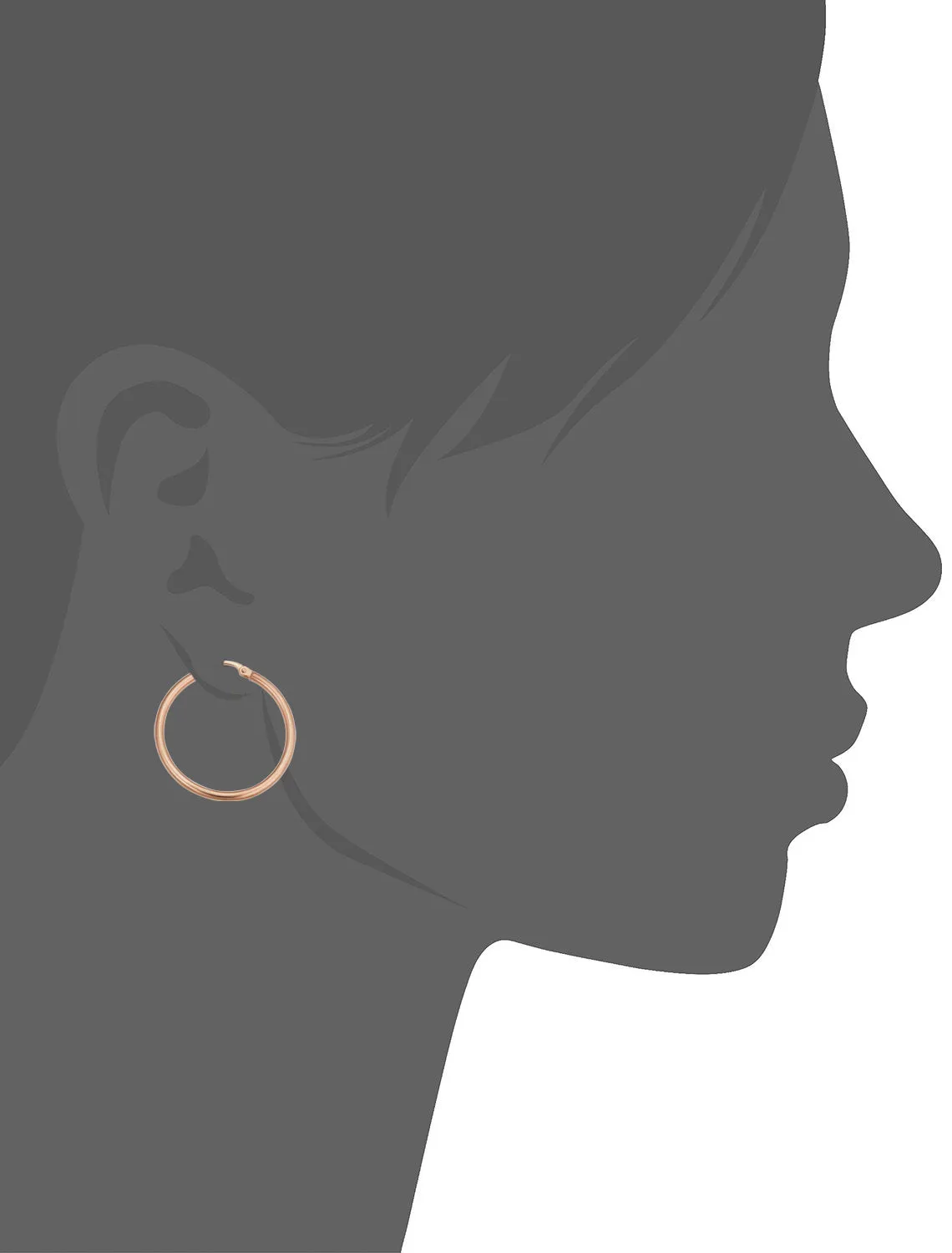 10k Rose Gold Polished Hoop Earrings (2x25 mm)