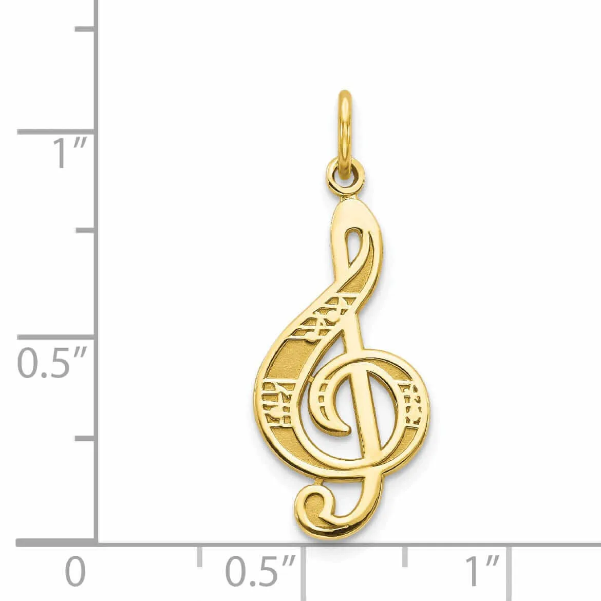10k Yellow Gold Polished Treble Clef Pendant