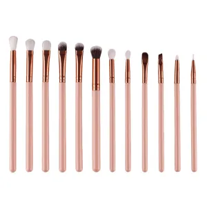 12 Piece Rose Gold Perfect Eyes Brush Set