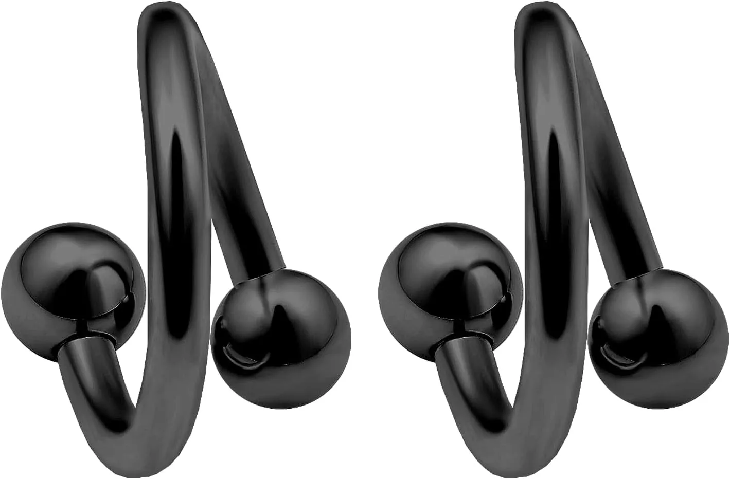 14g Surgical Steel eyebrow lip navel bar ear tragus twister earring rings spiral barbells Piercing 2Pcs