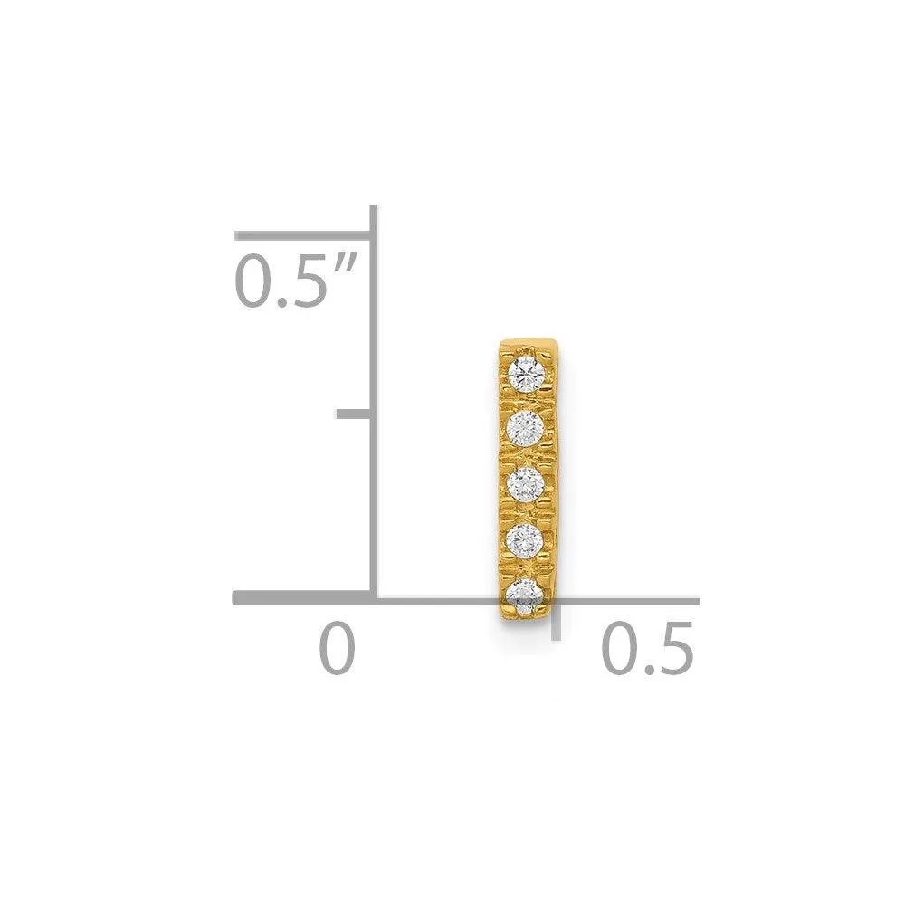 14k Diamond Initial I Charm