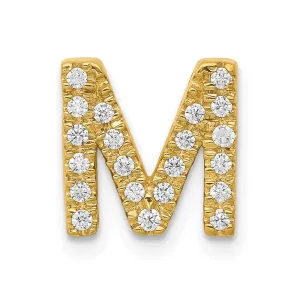 14k Diamond Initial M Charm