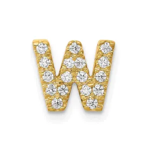 14k Diamond Initial W Charm