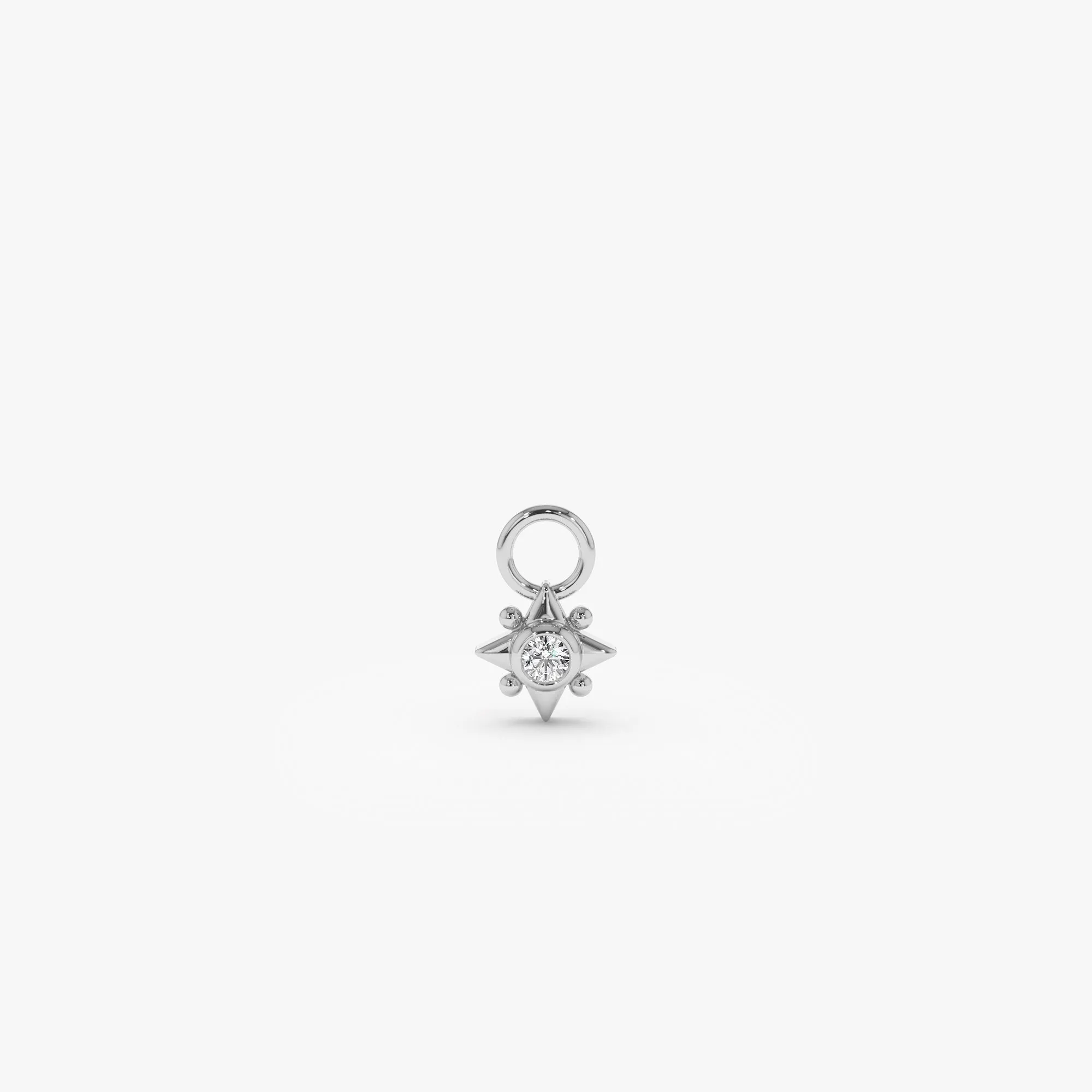14k Diamond Starburst Hoop Charm