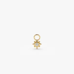 14k Diamond Starburst Hoop Charm