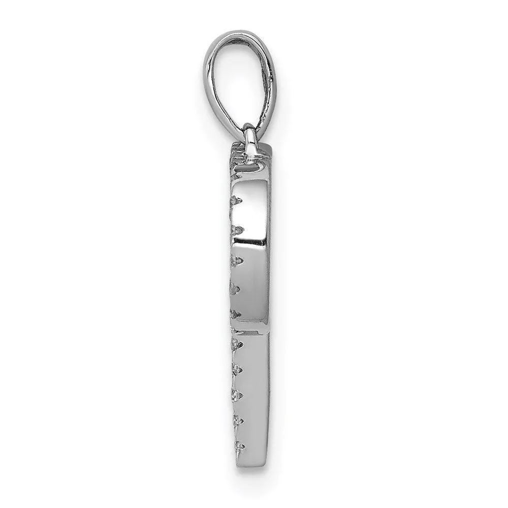 14k White Gold Diamond Initial P Pendant