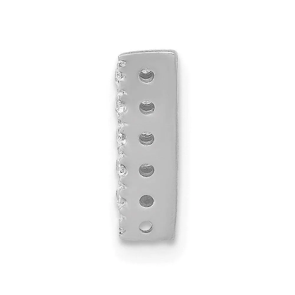 14k White Gold Diamond Initial V Charm
