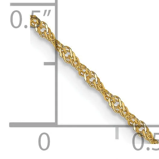 14k Yellow Gold 1 mm Light Singapore Chain