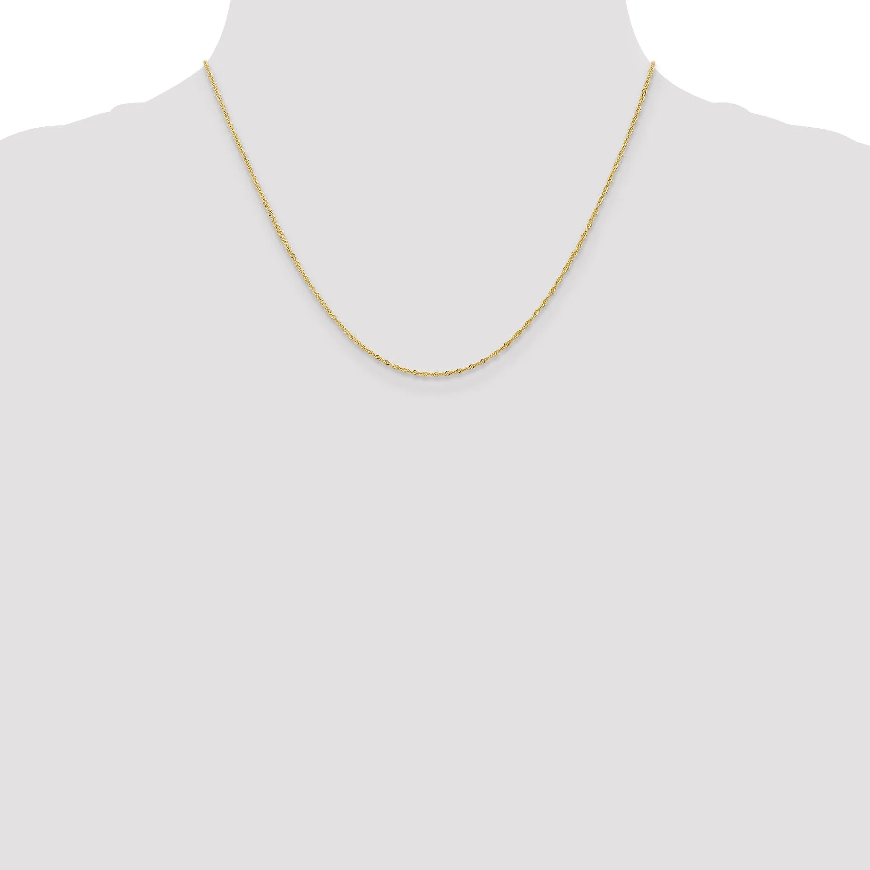 14k Yellow Gold 1 mm Light Singapore Chain