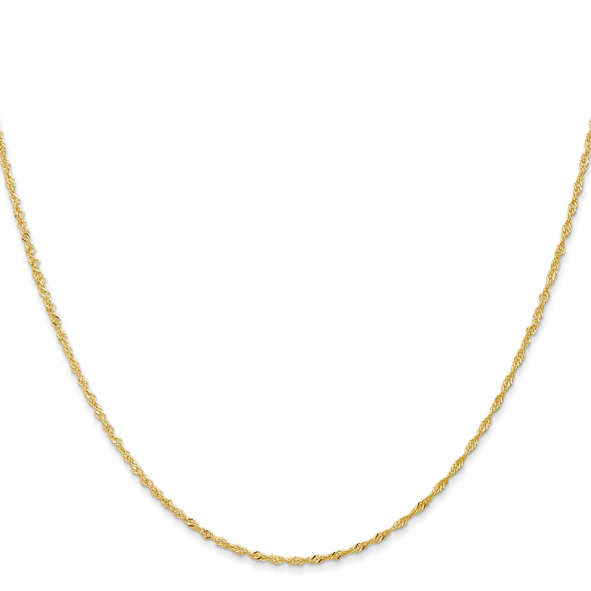 14k Yellow Gold 1 mm Light Singapore Chain