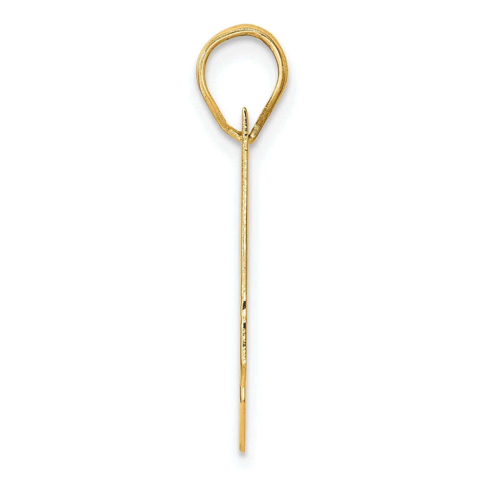 14k Yellow Gold Polished Finish Block Script Design Number 21 Charm Pendant