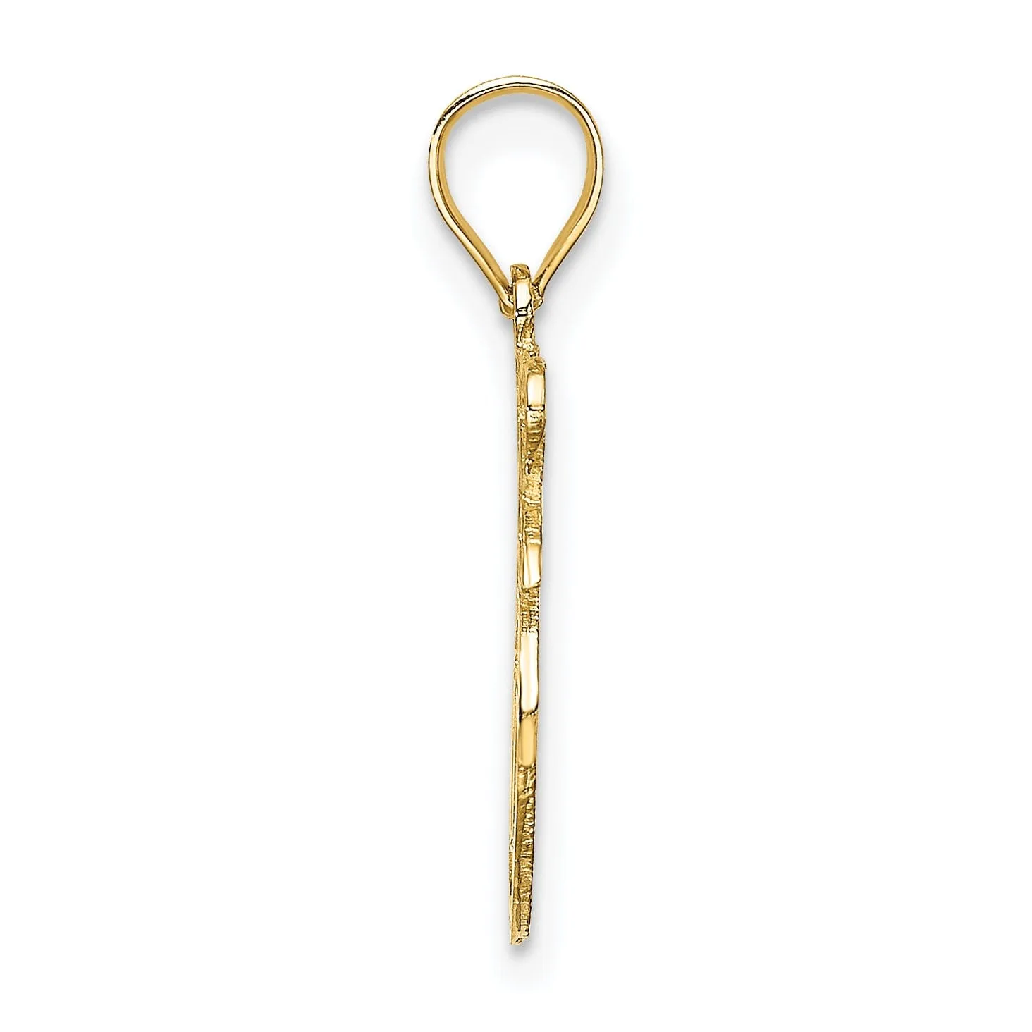 14K Yellow Gold Polished Finish I HEART NY Apple Design Pendant