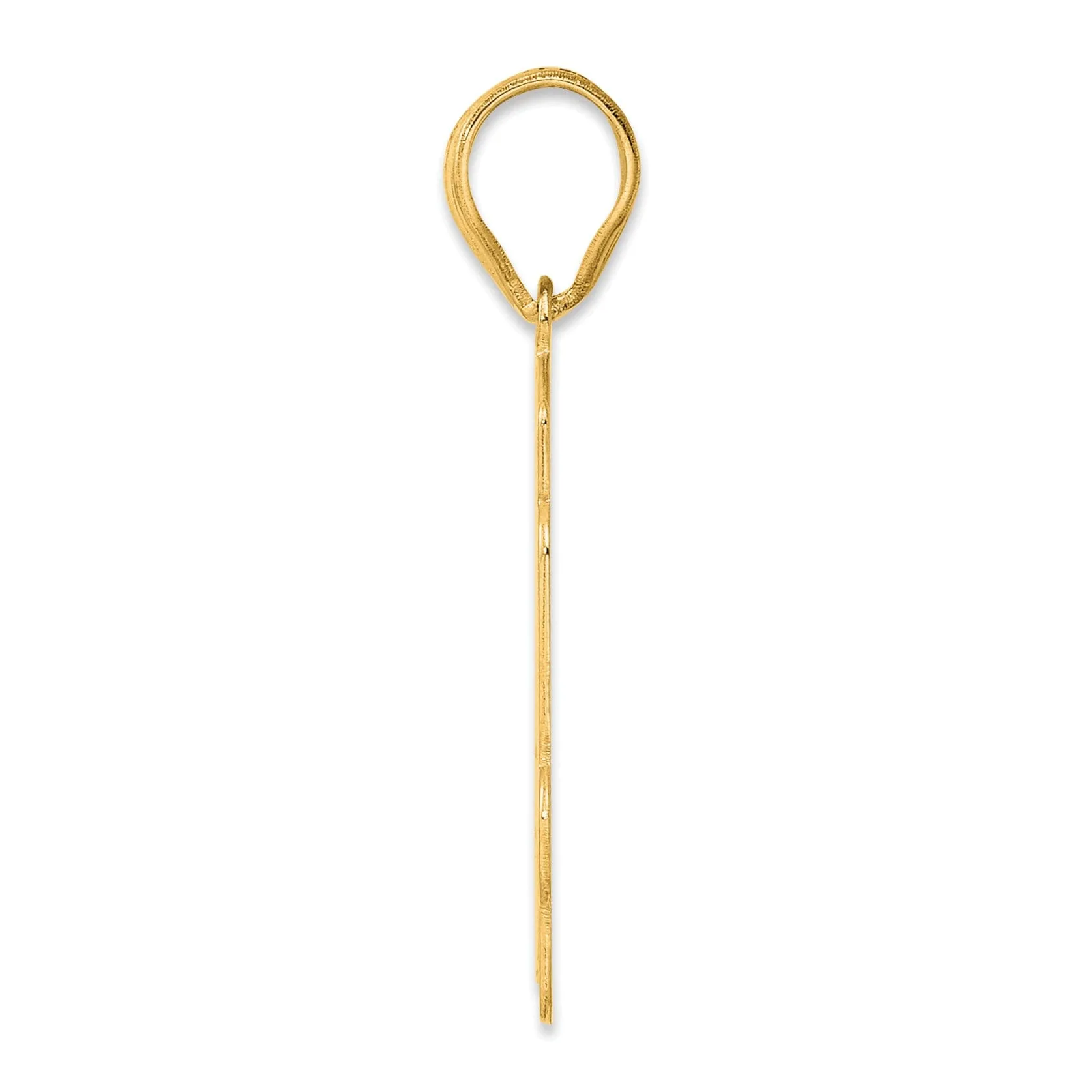 14k Yellow Gold Polished Finish Script Design Number 44 Charm Pendant