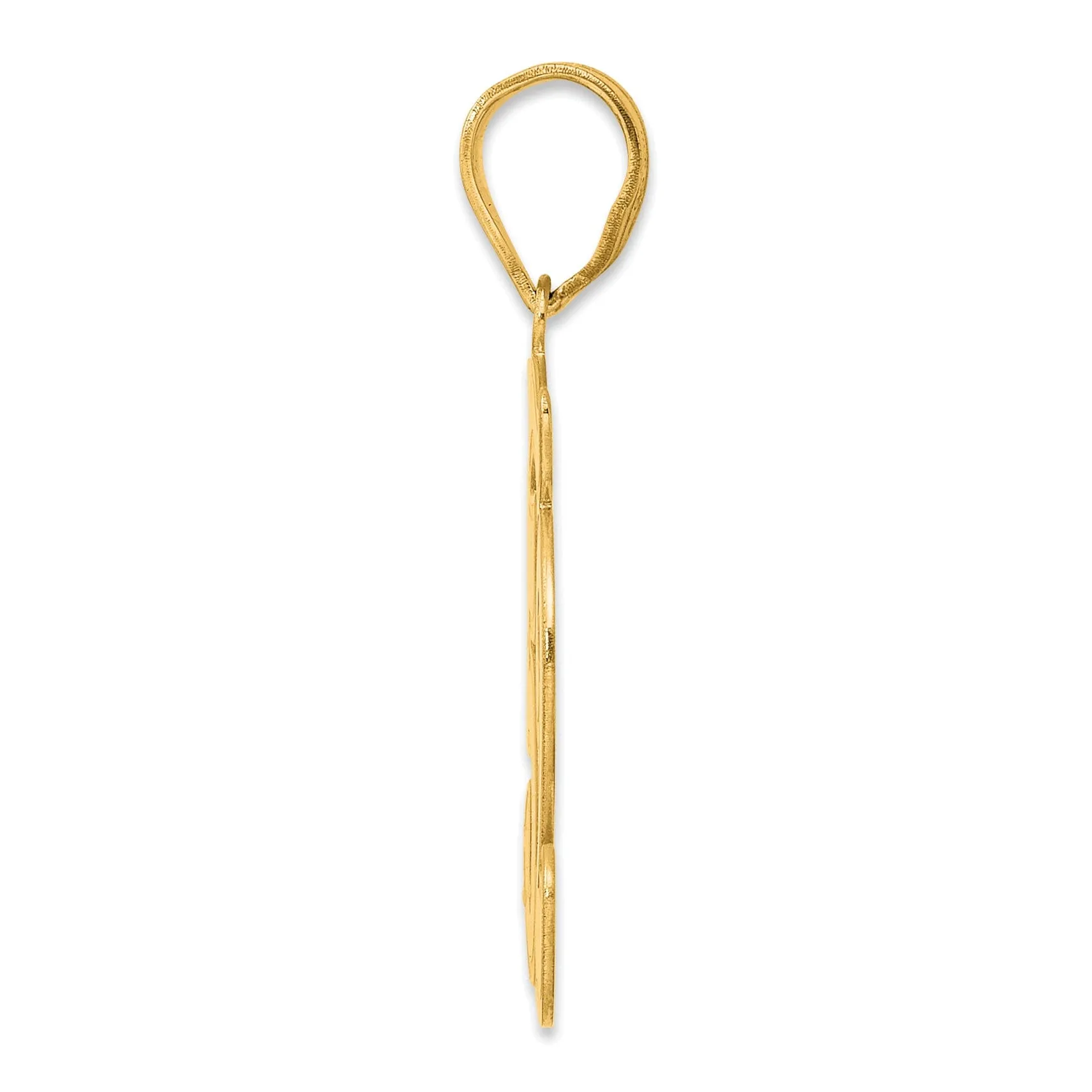 14k Yellow Gold Polished Finish Script Design Number 52 Charm Pendant