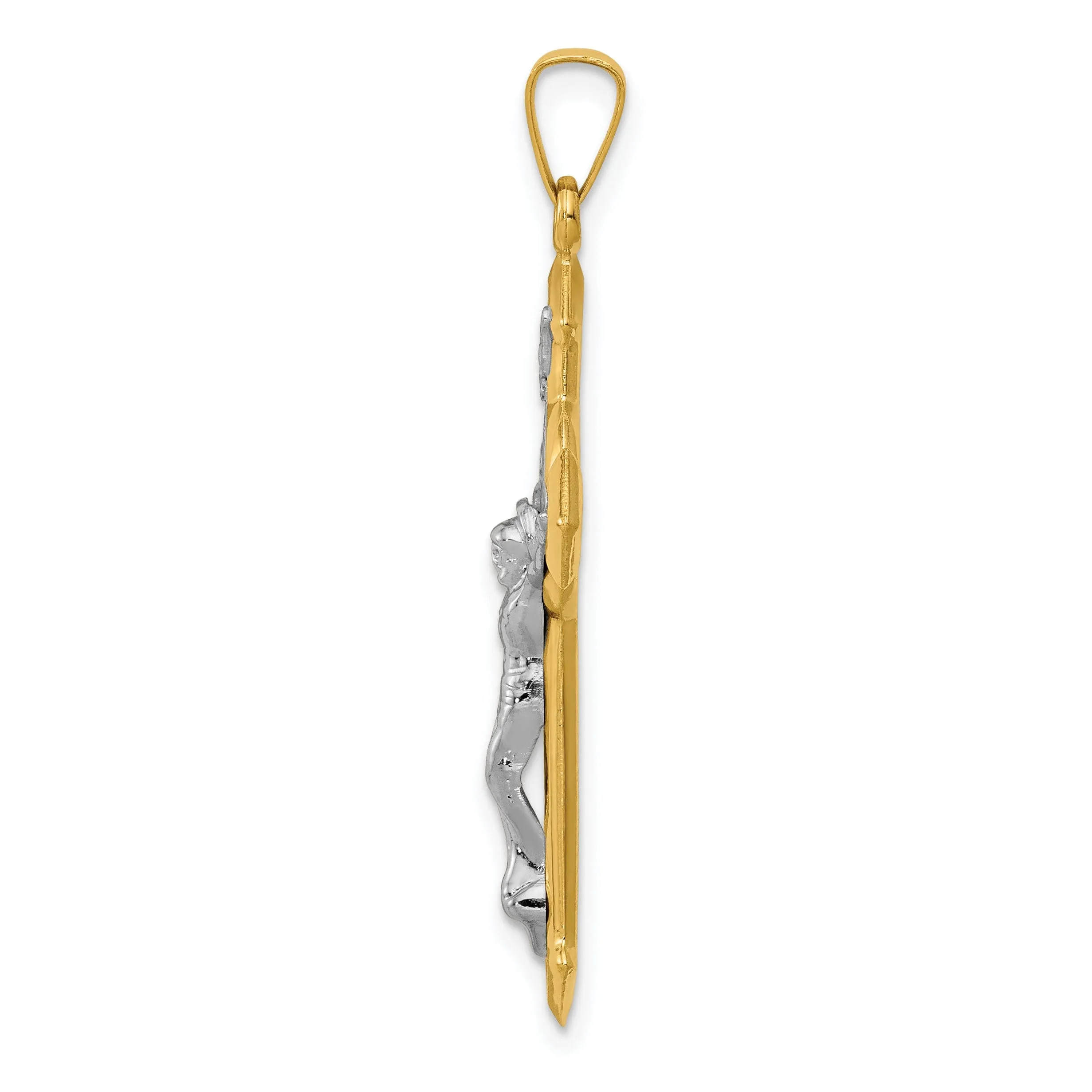 14k Yellow Gold Saint Benedict INRI Crucifix