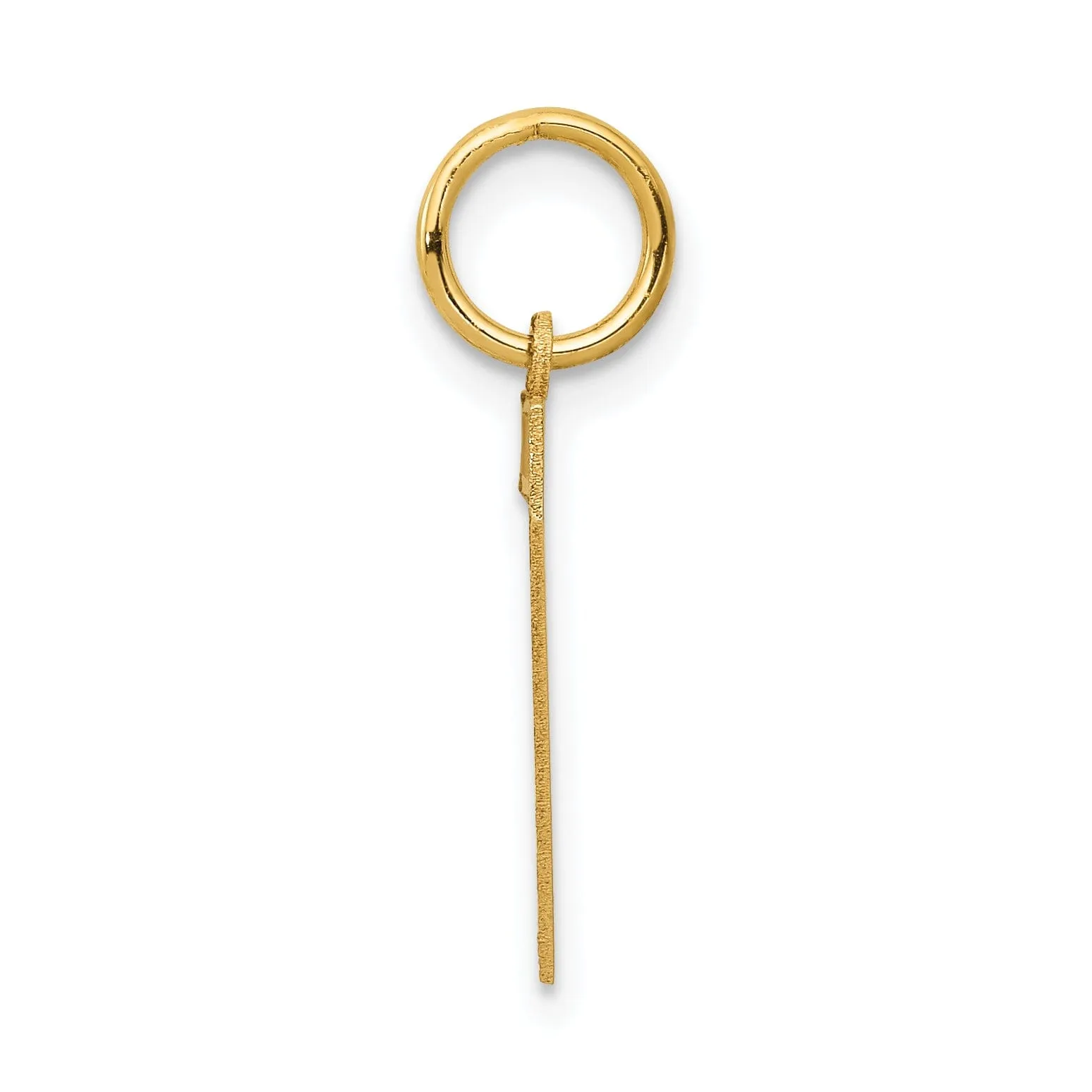 14k Yellow Gold Satin Brush Finish Medium Size Number 7 Charm Pendant