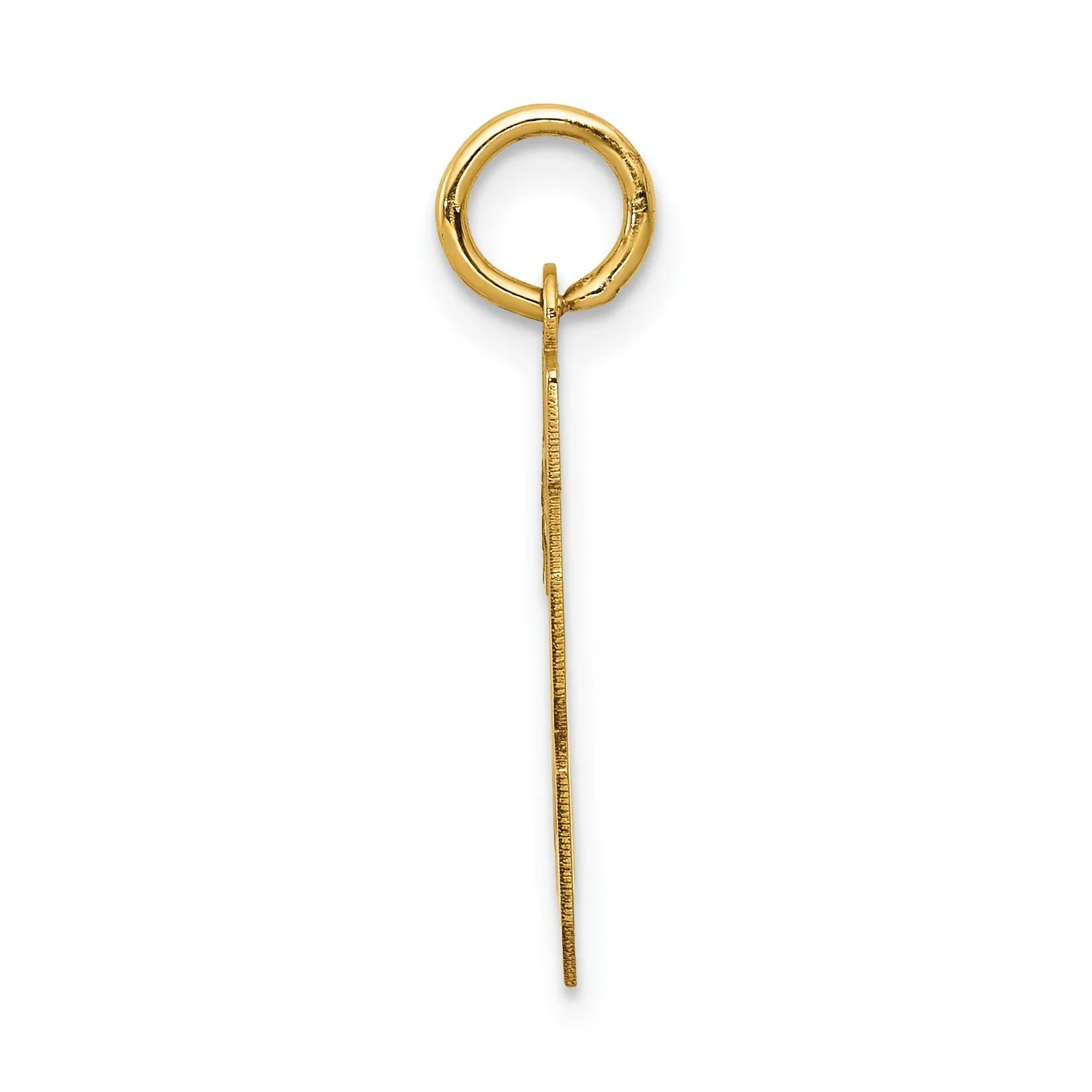 14k Yellow Gold Satin Brush Finish Small Size Number 28 Charm Pendant
