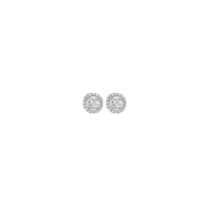 14KT White Gold & Diamond Classic Book Tru Reflection Fashion Earrings  - 1/10 ctw
