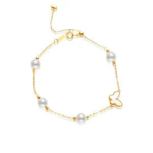 18K Solid Gold Akoya Pearl Bracelet KB00038