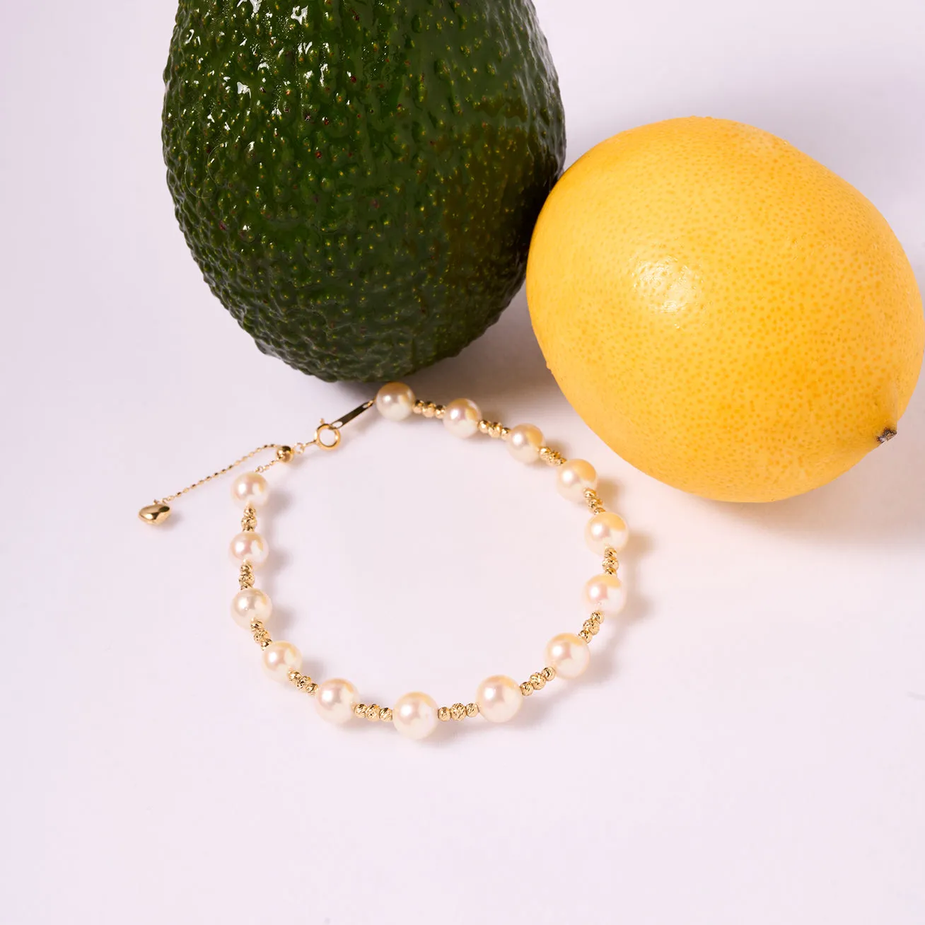 18K Solid Gold Akoya Pearl Bracelet KB00045