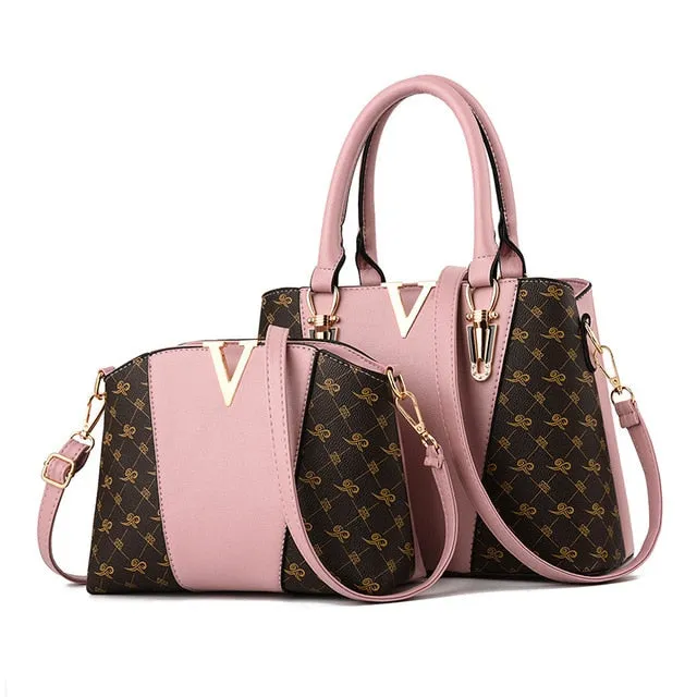 2 PCS Women Luxury Handbags Sets 2019