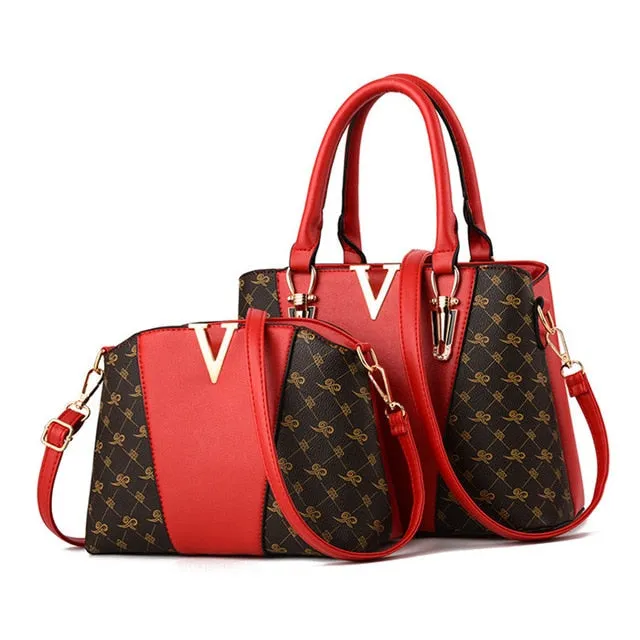 2 PCS Women Luxury Handbags Sets 2019