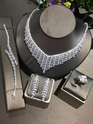 4 PCs Bridal Zirconia Jewelry Sets