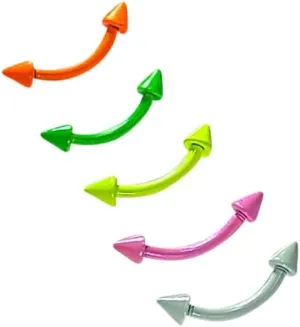 5pcs 5/16" 16g Surgical Steel Curved Barbell Eyebrow Rings Tragus Helix Tongue Navel Belly Lip Ring Body Piercing Jewelry 8mm