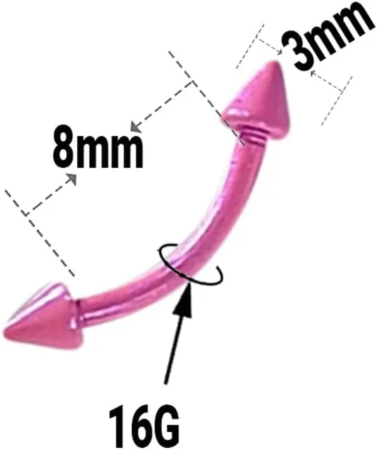 5pcs 5/16" 16g Surgical Steel Curved Barbell Eyebrow Rings Tragus Helix Tongue Navel Belly Lip Ring Body Piercing Jewelry 8mm