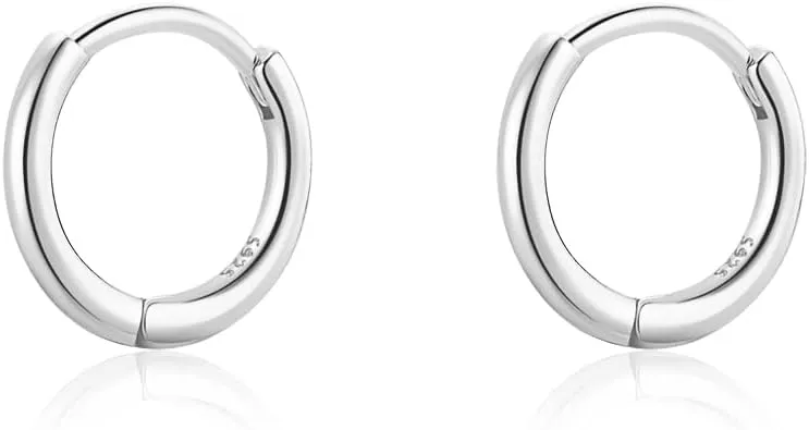 6mm 7mm 8mm 9mm 10mm 11mm 13mm 15mm Huggie Hoop Earrings 925 Sterling Silver 18k Gold Plated 1.3mm Thin Cartilage Hinged Tiny Mini - Medium Huggy Hoop Earrings