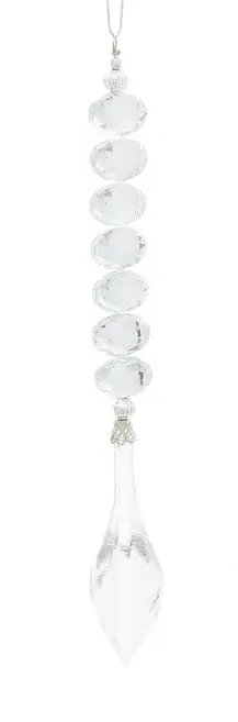 7.5" Clear Gemstone Jewelry Dangling Ornament