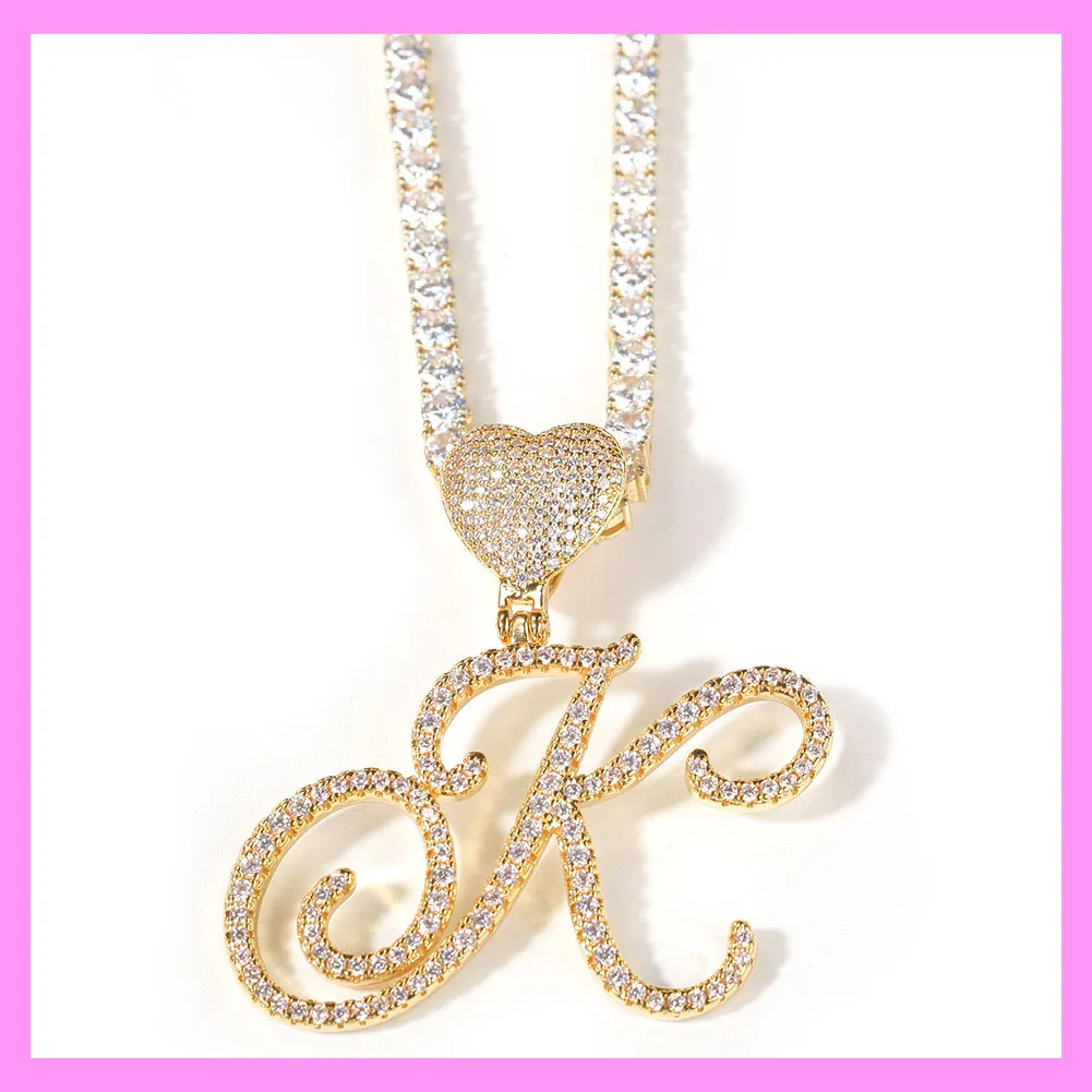 【8-07#】 Heart Clasp Custom Letter Necklace (Charged by Number of Letters)  for female fashion daily engagement wedding anniversary birthday present