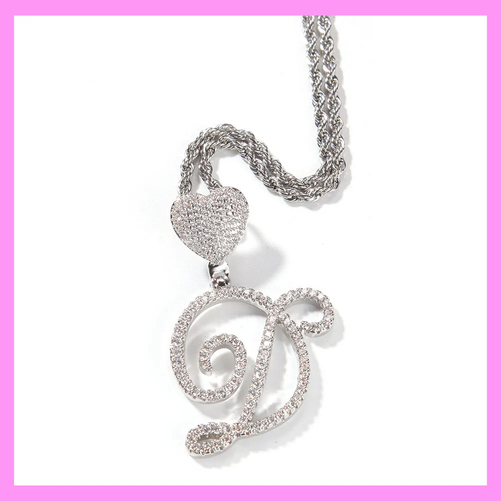【8-07#】 Heart Clasp Custom Letter Necklace (Charged by Number of Letters)  for female fashion daily engagement wedding anniversary birthday present