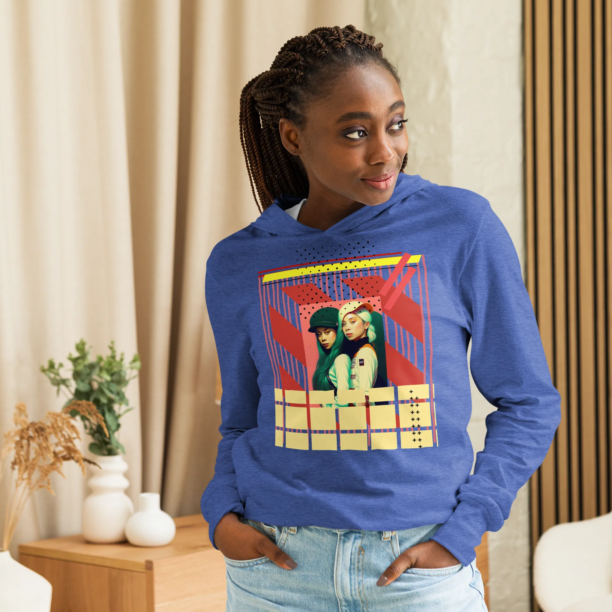 90'sRetro Hooded long-sleeve tee