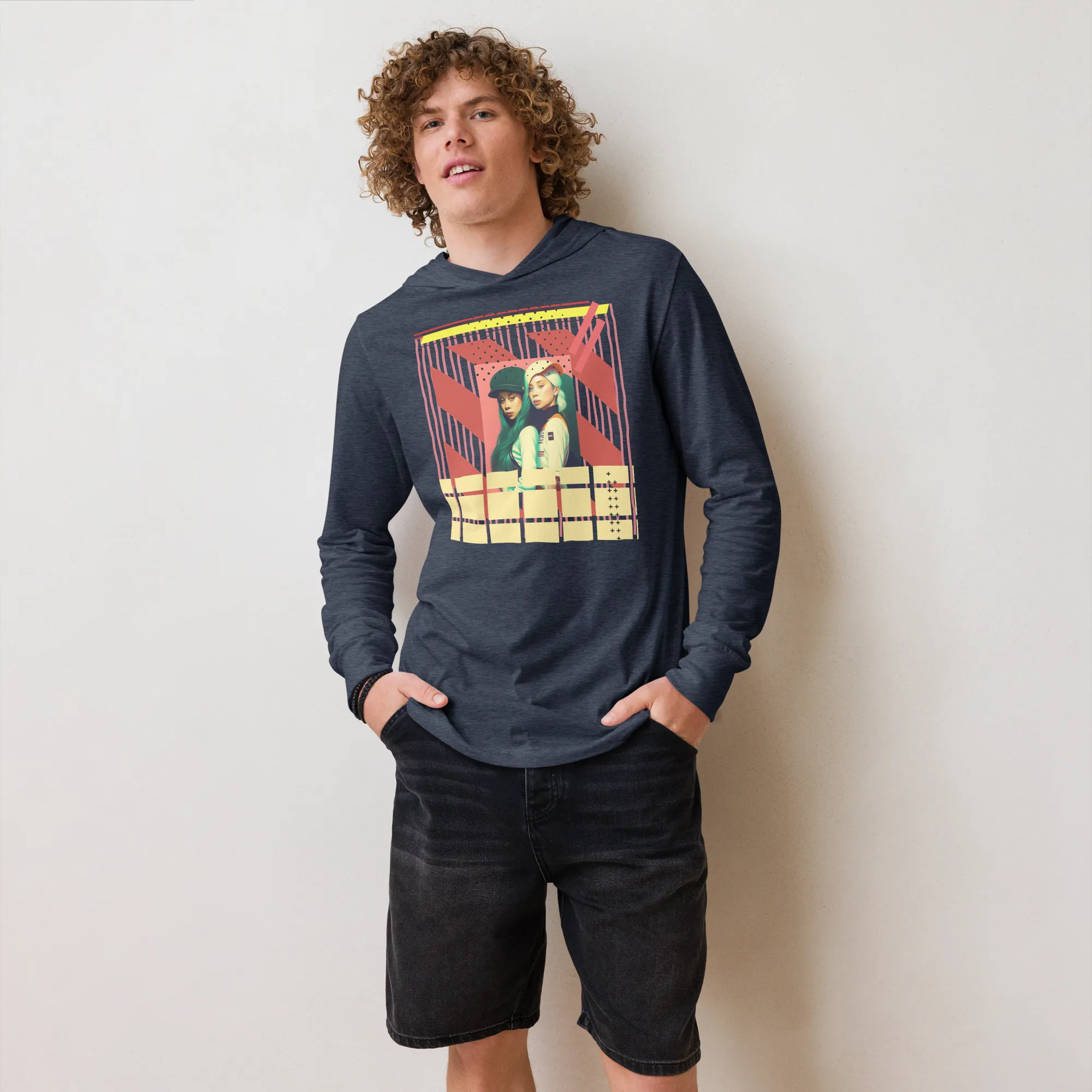 90'sRetro Hooded long-sleeve tee