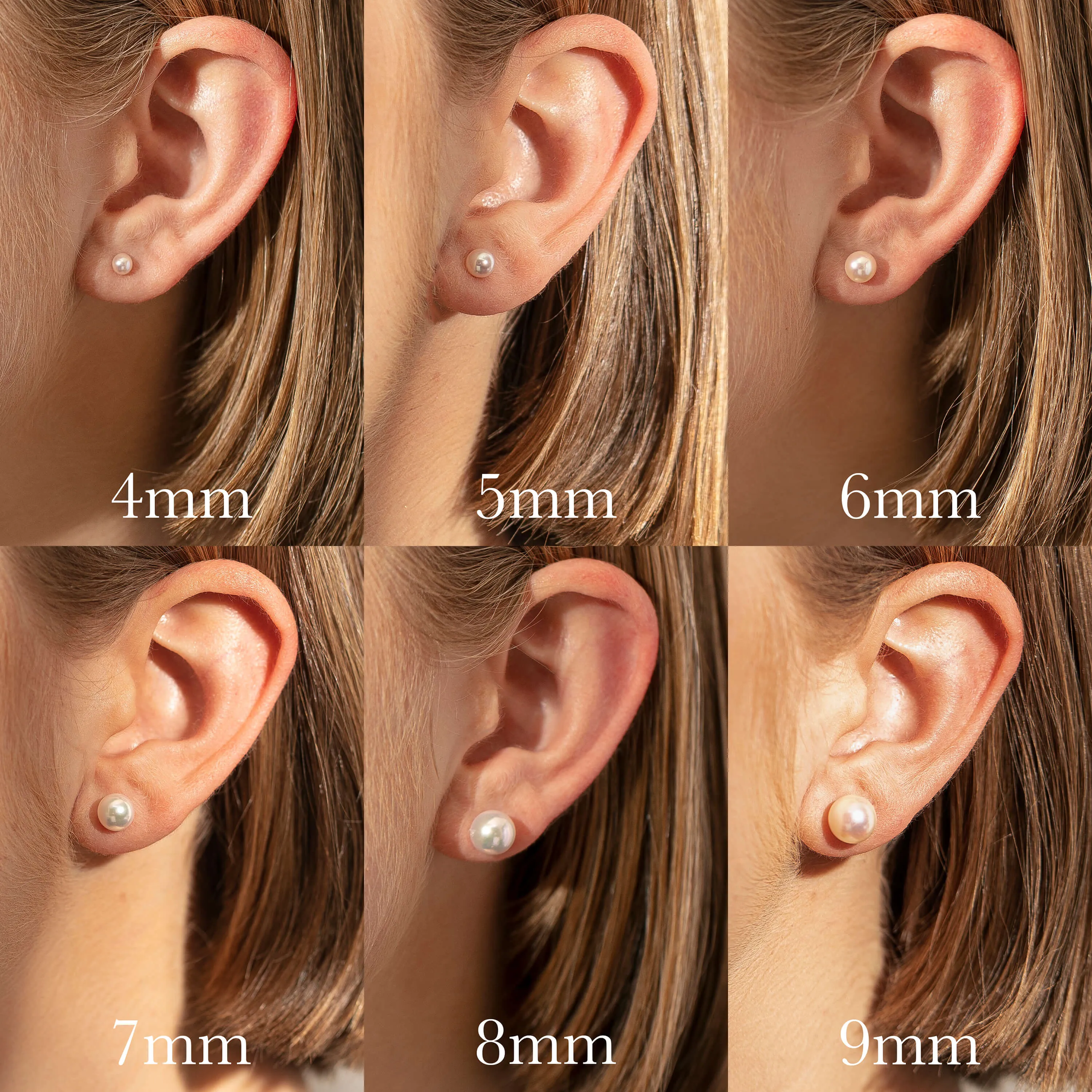 9ct Yellow Gold Akoya Pearl Studs - 5mm