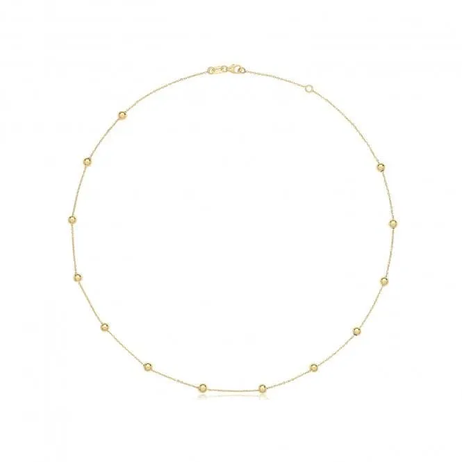 9ct Yellow Gold Beaded Necklet NK438