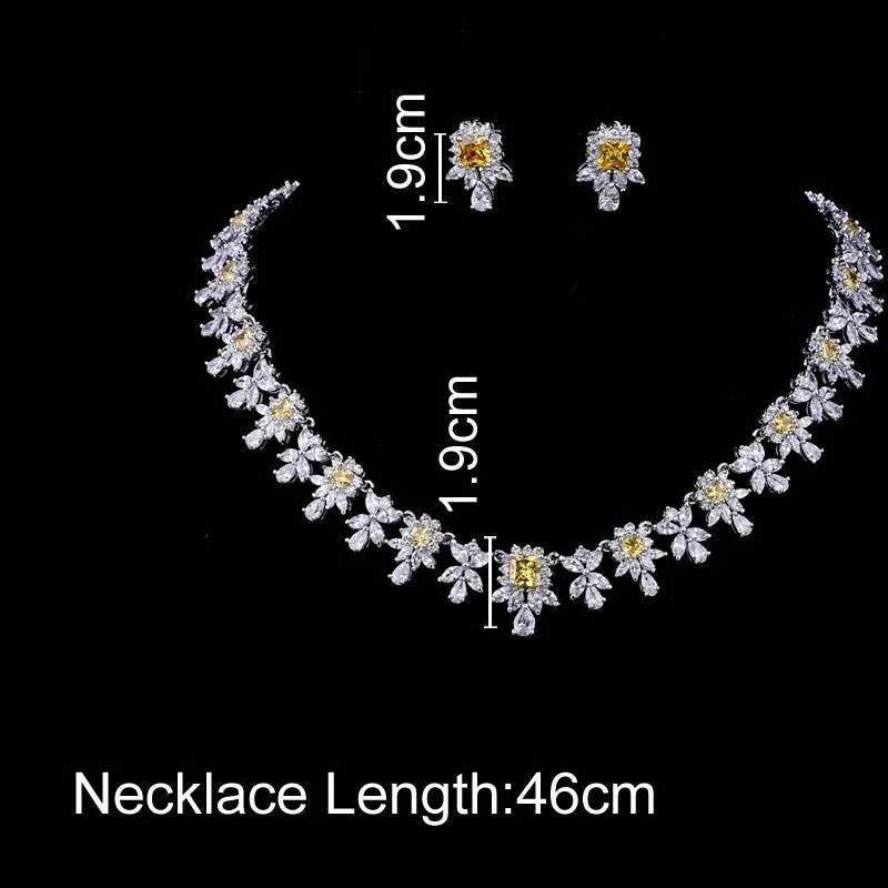 Adorable AAA  Quality Zircon Diamonds 2 Piece Bridal Set for Luxury Wedding Jewelry Set