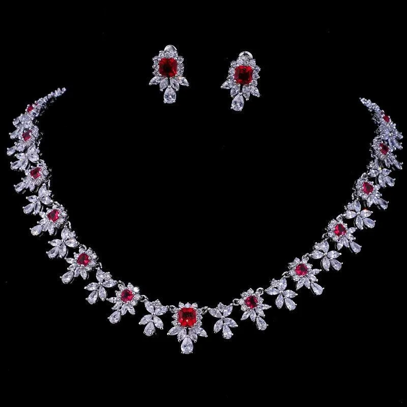 Adorable AAA  Quality Zircon Diamonds 2 Piece Bridal Set for Luxury Wedding Jewelry Set