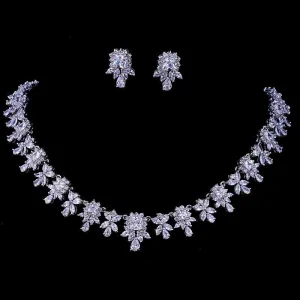 Adorable AAA  Quality Zircon Diamonds 2 Piece Bridal Set for Luxury Wedding Jewelry Set