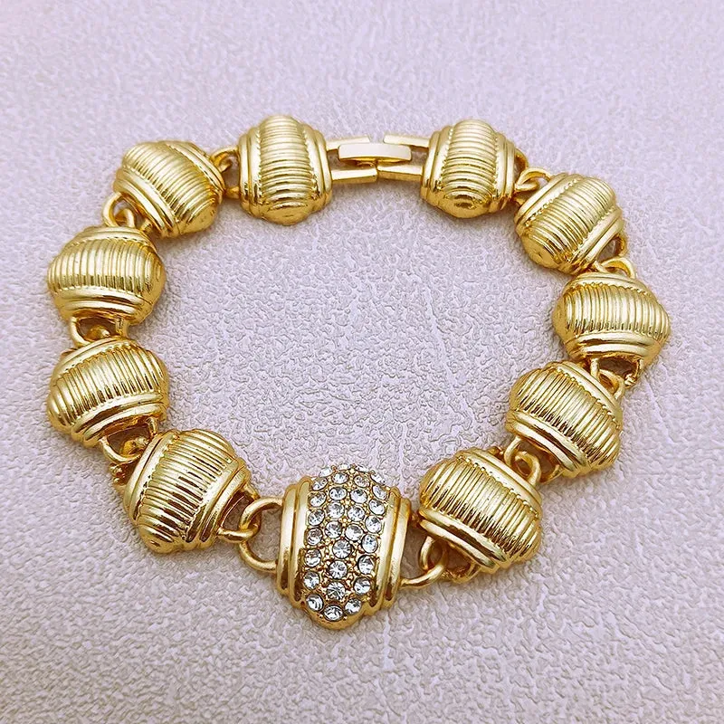 African Jewelry Sets For Women Round Shape Elegant Necklaces Wedding Party Gift
