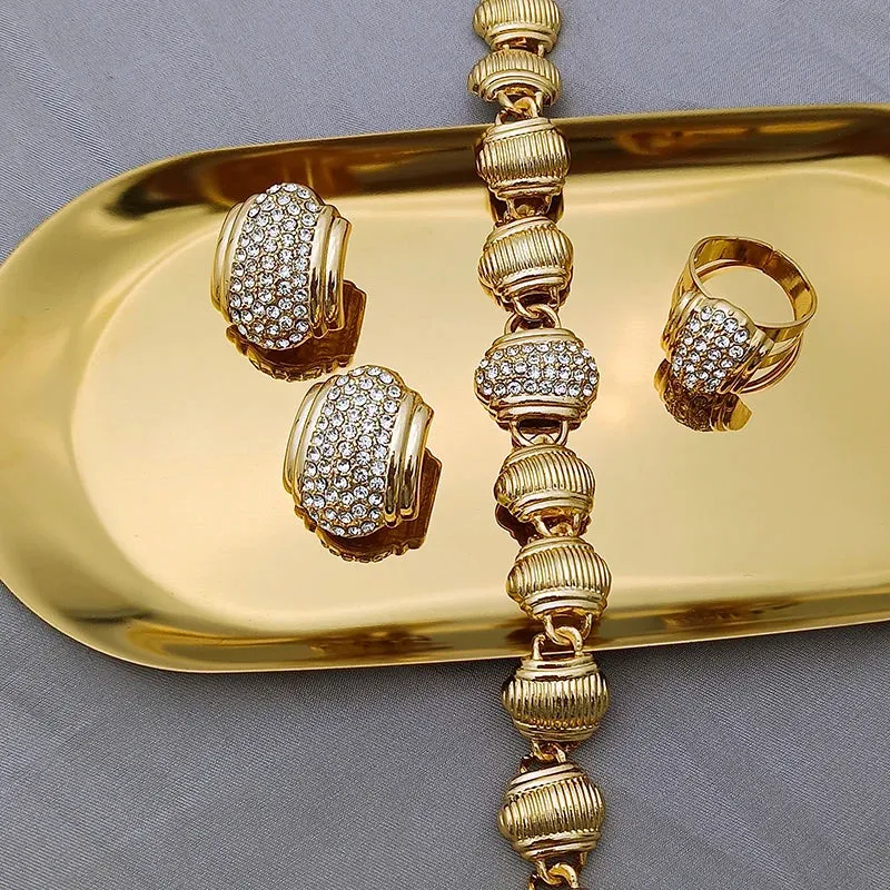 African Jewelry Sets For Women Round Shape Elegant Necklaces Wedding Party Gift