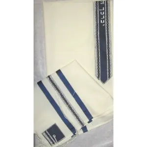 American Designer Tallit Eclipse "Bless and Keep" in Blue By Precious Heirlooms