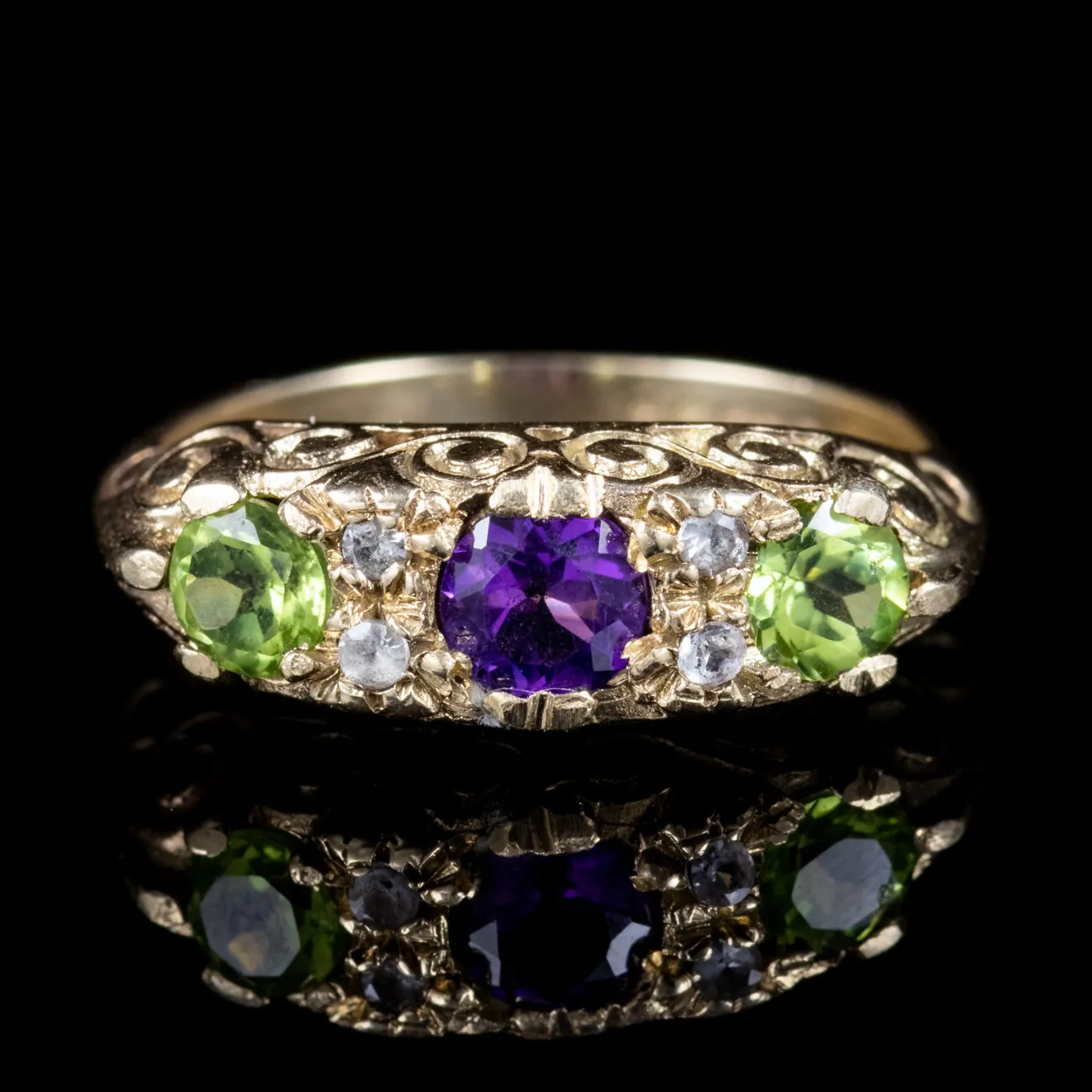 Antique Edwardian 9Ct Gold Suffragette Ring Dated 1917