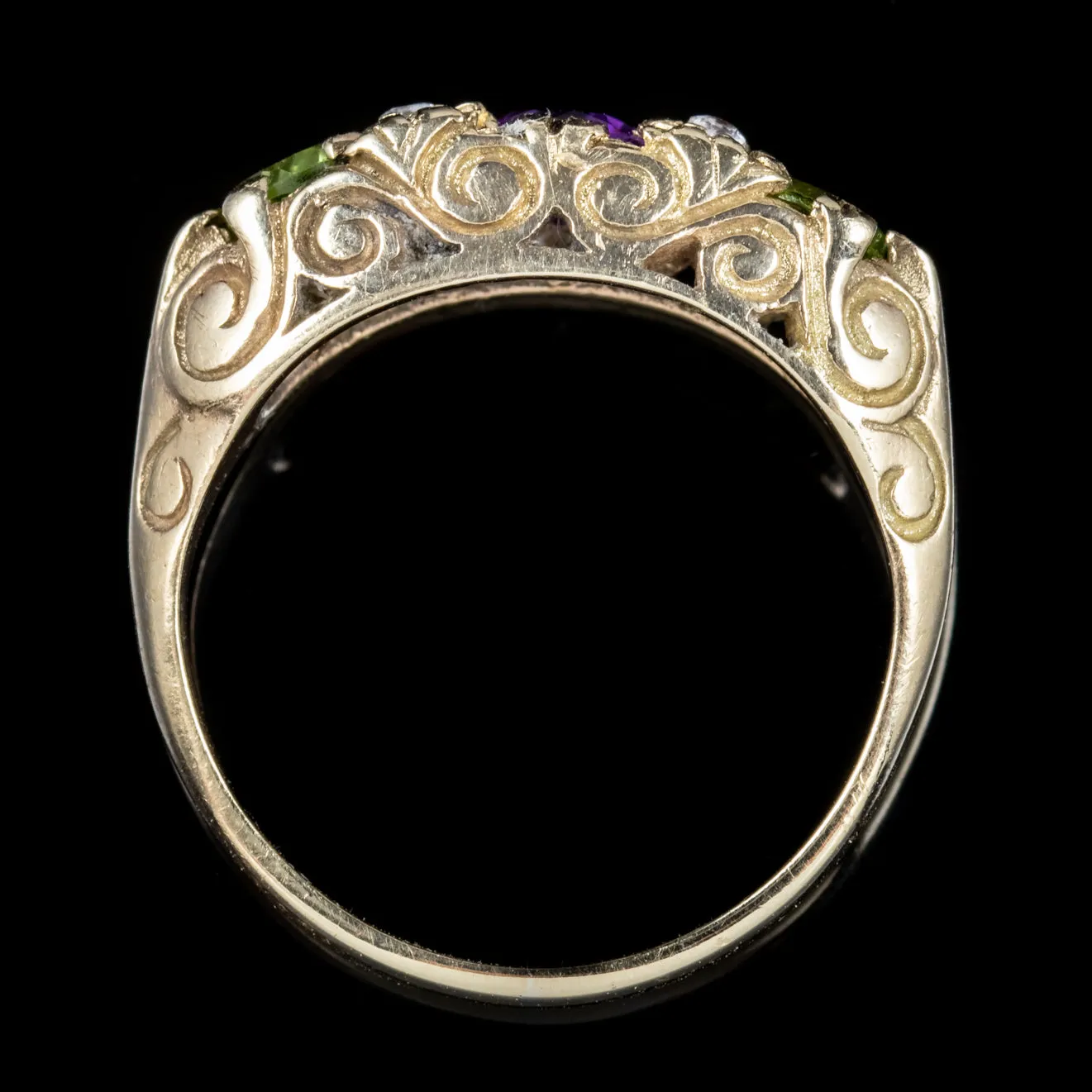 Antique Edwardian 9Ct Gold Suffragette Ring Dated 1917