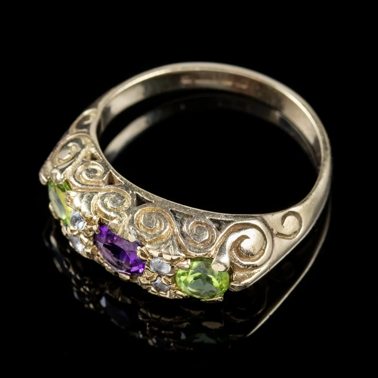 Antique Edwardian 9Ct Gold Suffragette Ring Dated 1917