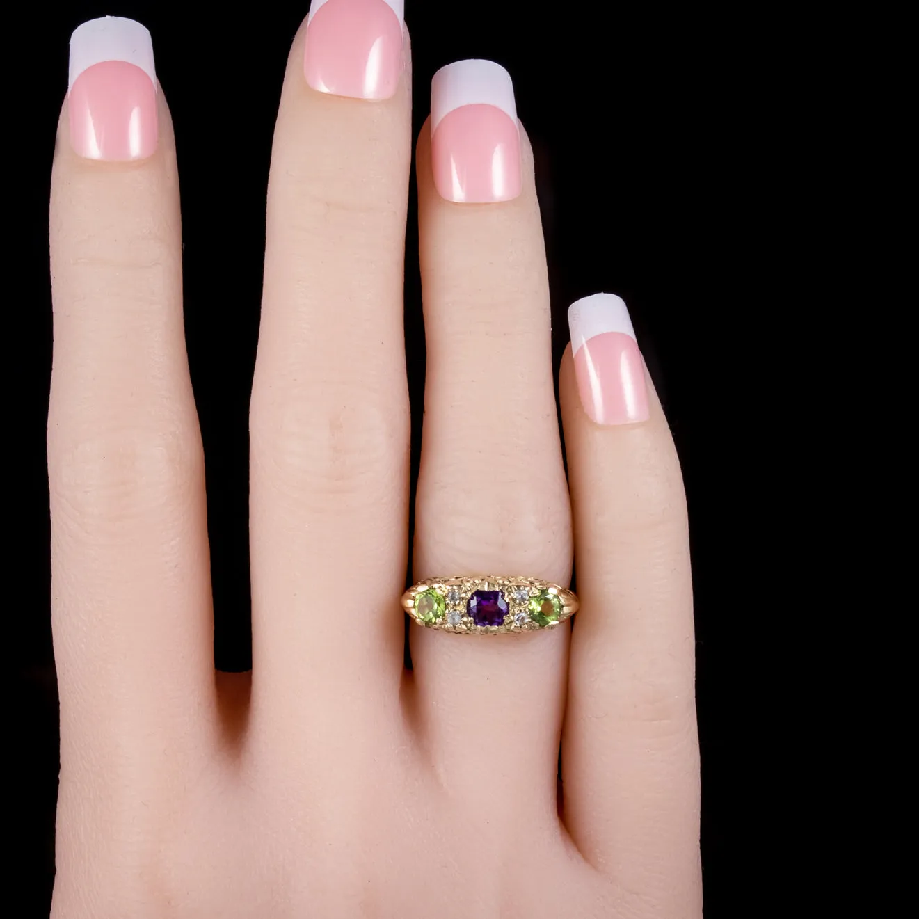 Antique Edwardian 9Ct Gold Suffragette Ring Dated 1917